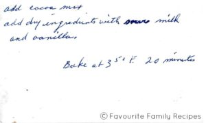 Chocolate Cake - Favourite Family Recipes Back
