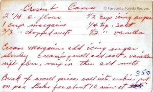 Crescent Canes Recipe - Favourite Family Recipes