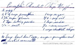 Favourite Family Recipes - Pumpkin Chocolate Chip Muffins Recipe