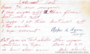 Coconut Tarts Recipe - Favourite FamilyRecipes