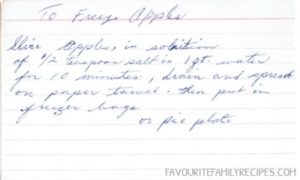 To Freeze Apples - FavouriteFamilyRecipes