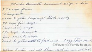 Mother Barnetts Coconut Crisp Cookies Recipe 1 - favouritefamilyrecipes.com