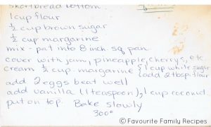 Shortbread Bottom for Squares Favourite Family Recipes