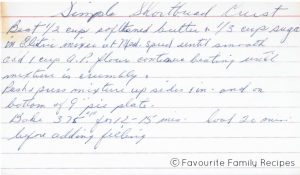 Simple Shortbread Crust - Favourite Family Recipes