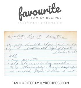 CHOCOLATE PEANUT CLUSTERS RECIPE - FAVOURITE FAMILY RECIPES