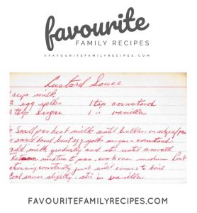 CUSTARD SAUCE RECIPE - FAVOURITE FAMILY RECIPES